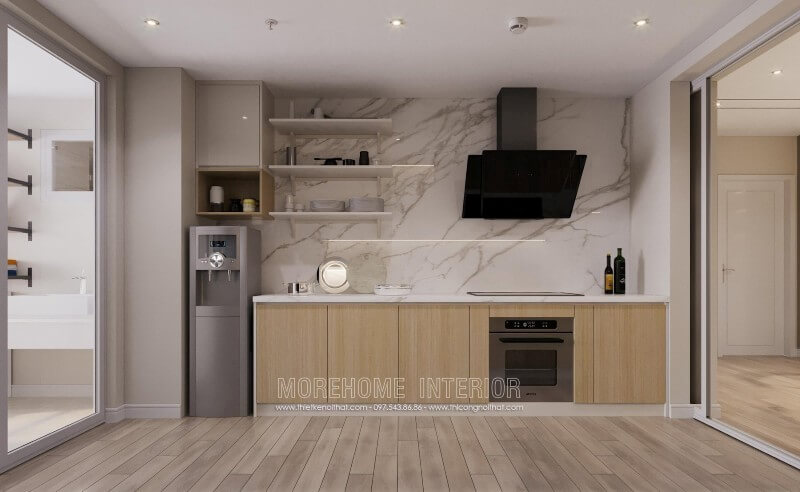 Thiết kế nội thất phòng bếp chung cư hiện đại tiện dụng Thiết kế nhà bếp đẹp