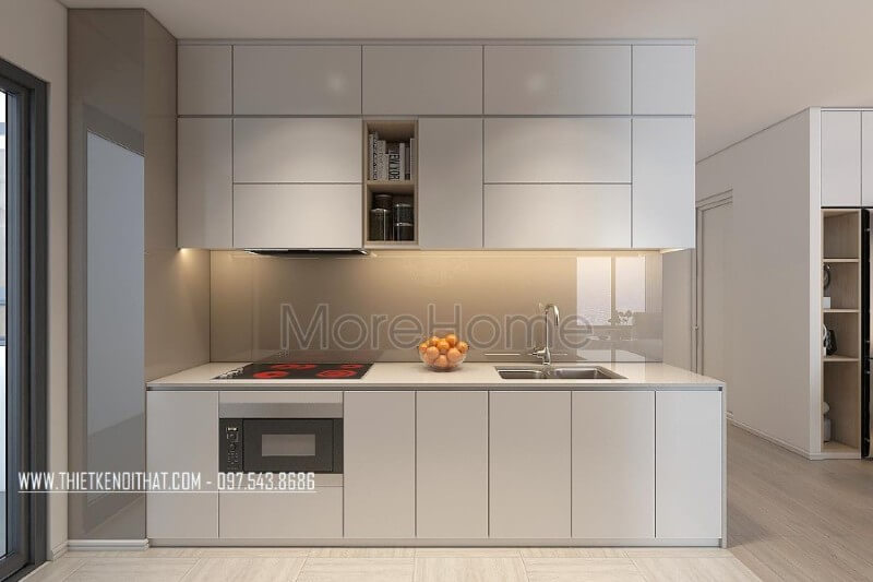 Thiết kế phòng bếp chung cư sang trọng và tiện nghi, được gia chủ đầu tư quan tâm từ nội thất gỗ cho tới những thiết bị nhà bếp hiện đại Thiết kế nhà bếp đẹp